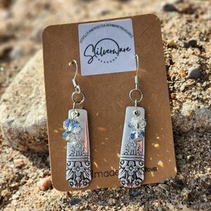 1938 Silverplated Handmade Vintage Earrings With Beads